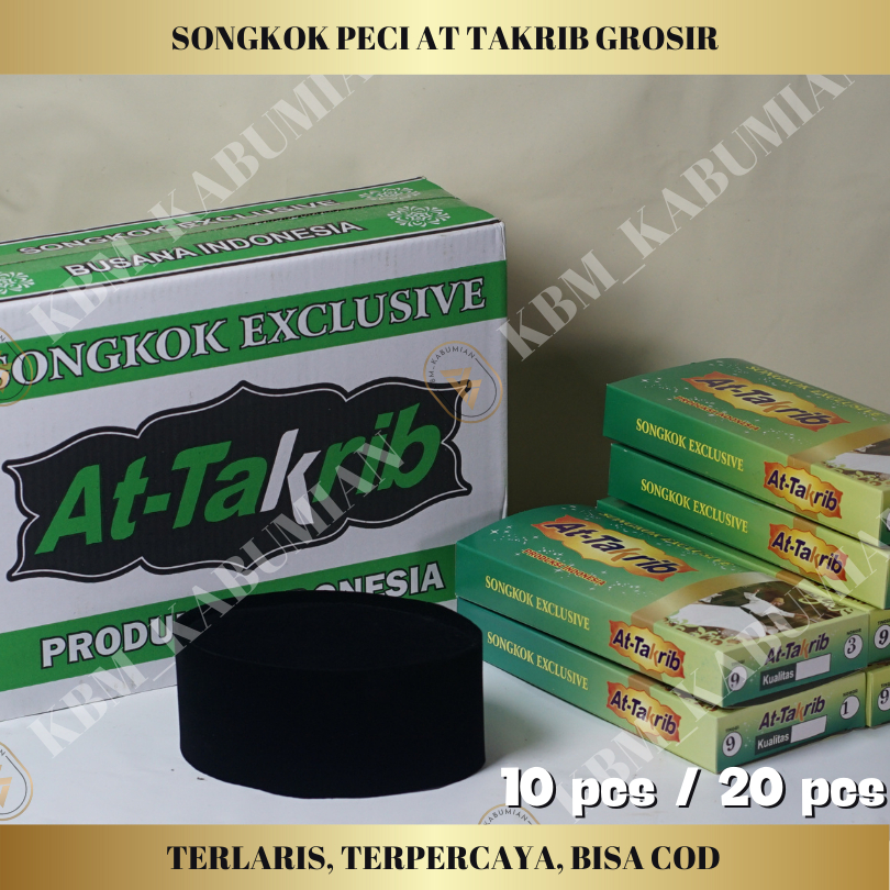 Songkok peci kopyah nasional peci hitam AT TAKRIB berkualitas murah bludru halus! 10/20 PCS BISA COD