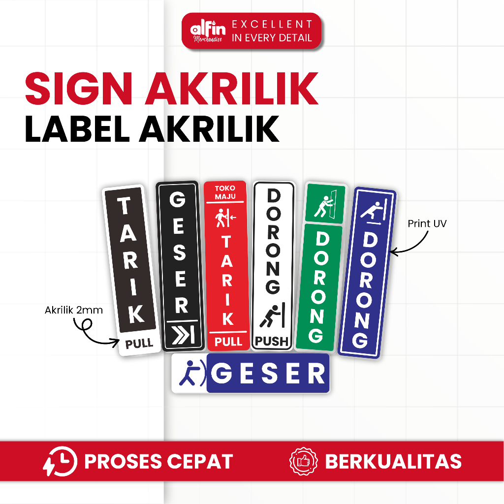Jual Akrilik Sign Board Tarik / Dorong / Geser / Acrylic / Rambu-Rambu ...