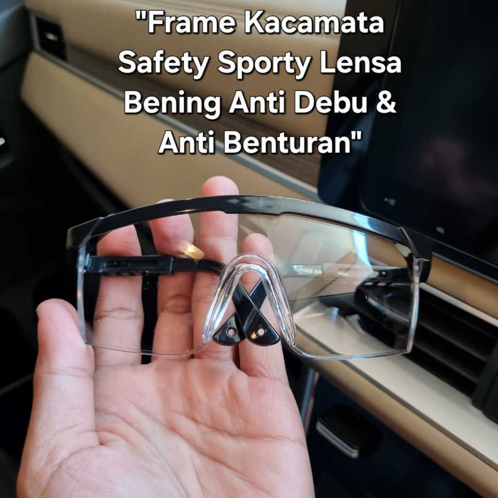 Jual Frame Kacamata Safety Sporty Lensa Bening Transparan – Pelindung ...