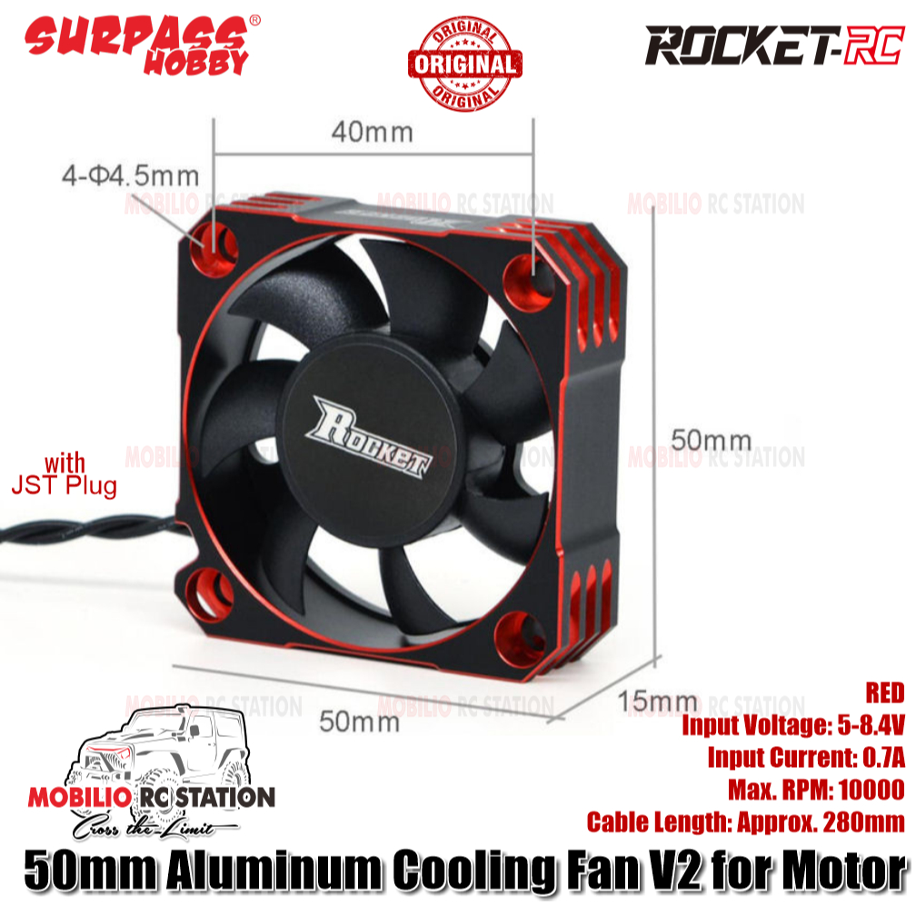 Surpass Hobby Ventilateur de refroidissement RC 30 x 30 mm en aluminium 28 000 tr/min pour Turbo Esc A3 1/8 1/10 (noir argenté