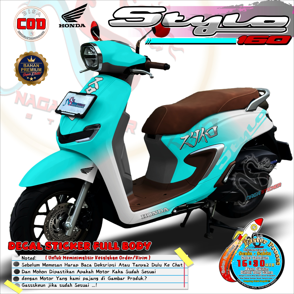 Jual COD Decal Sticker Full Body Honda Stylo 160 Motif KANJI 2 WARNA ...