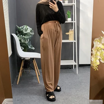 Alodiya Basic Celana Kulot Tali Jersey Premium Alodiya