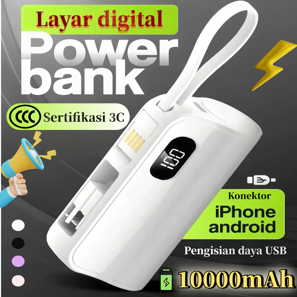 Jual 2025 Power bank mini Colorful 10.000mAh Power bank digital display