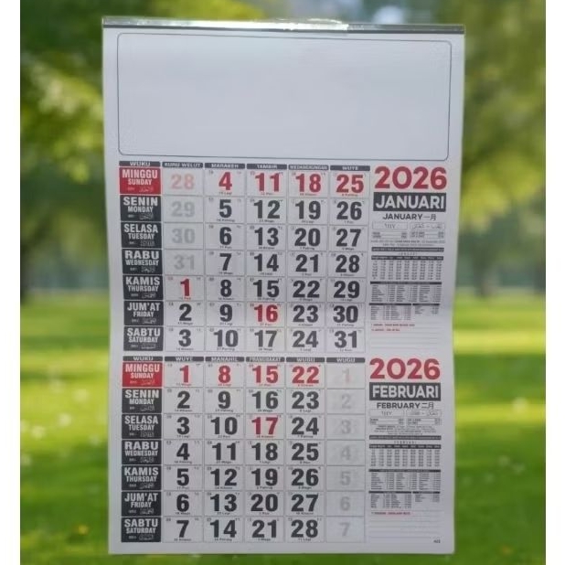Jual Kalender Dinding 2026,Kalender lengkap (6 lembar) | Shopee Indonesia