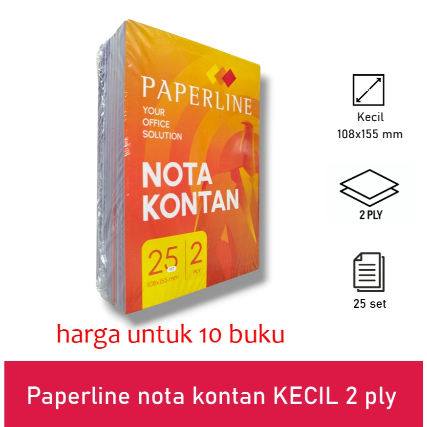 Jual Buku nota Paperline 2 ply KECIL Buku nota kontan 2 rangkap buku ...