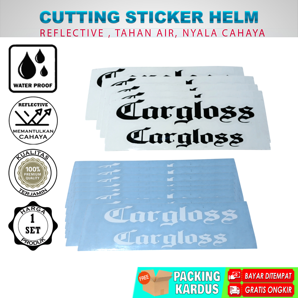 Jual Sticker Helm Cargloss Cutting 1 Set Depan Belakang Nyala Cahaya ...