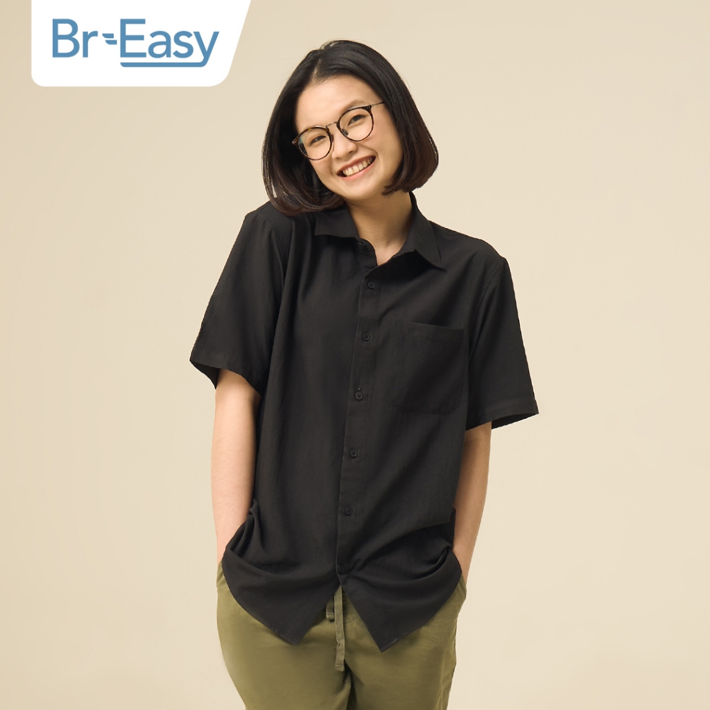 Jual M231 Kemeja Pria Basic Br-Easy Pendek Hitam 1071B | Shopee Indonesia