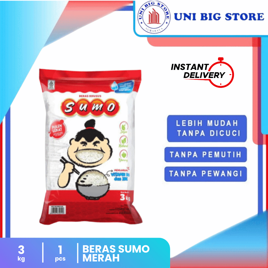 Jual Beras Premium Sumo Kuning - Merah - Hijau 3 kg Super Rice | Shopee ...