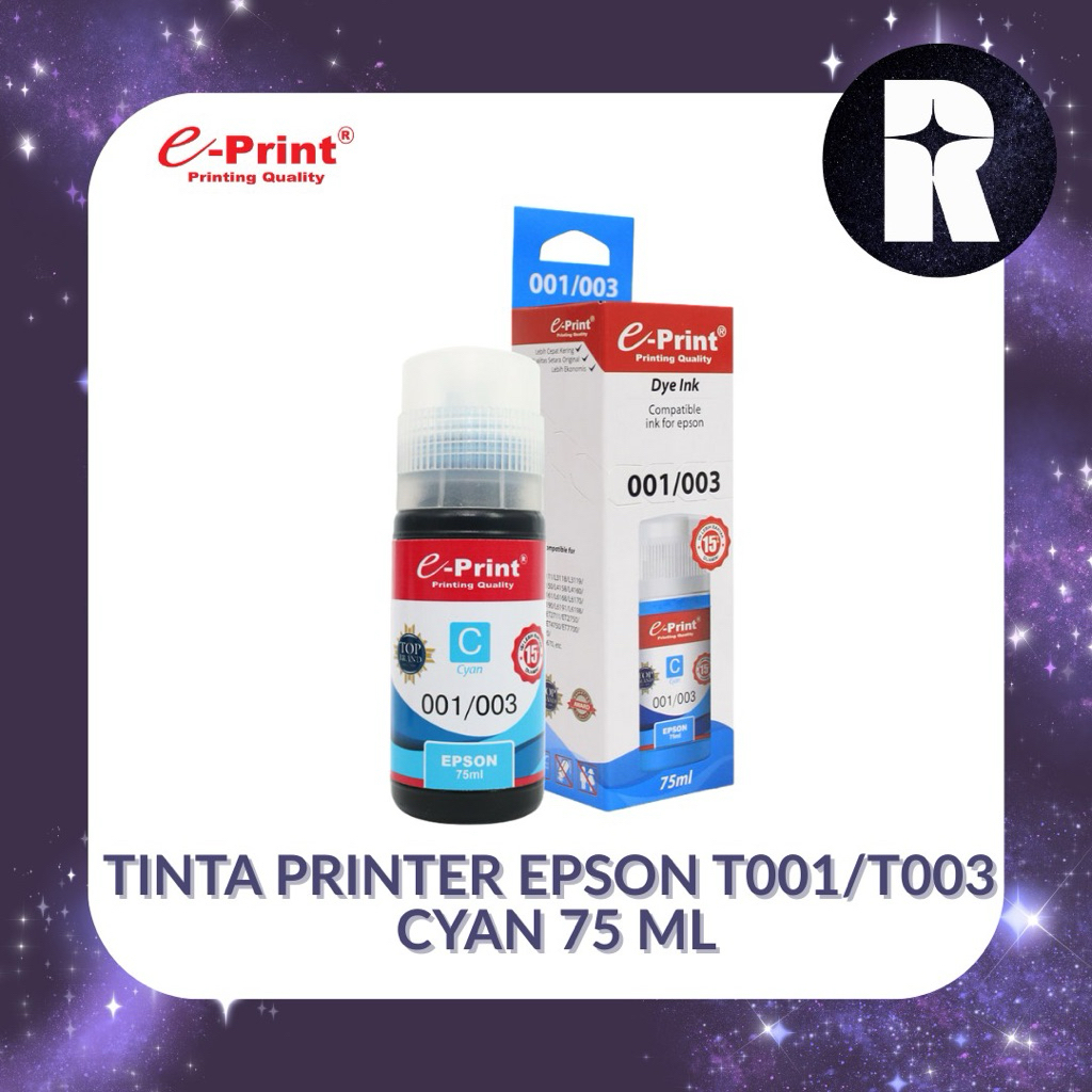Jual E-PRINT BULK INK 75ML T001/T003 CYAN BI-75-002 EPSON | Shopee ...