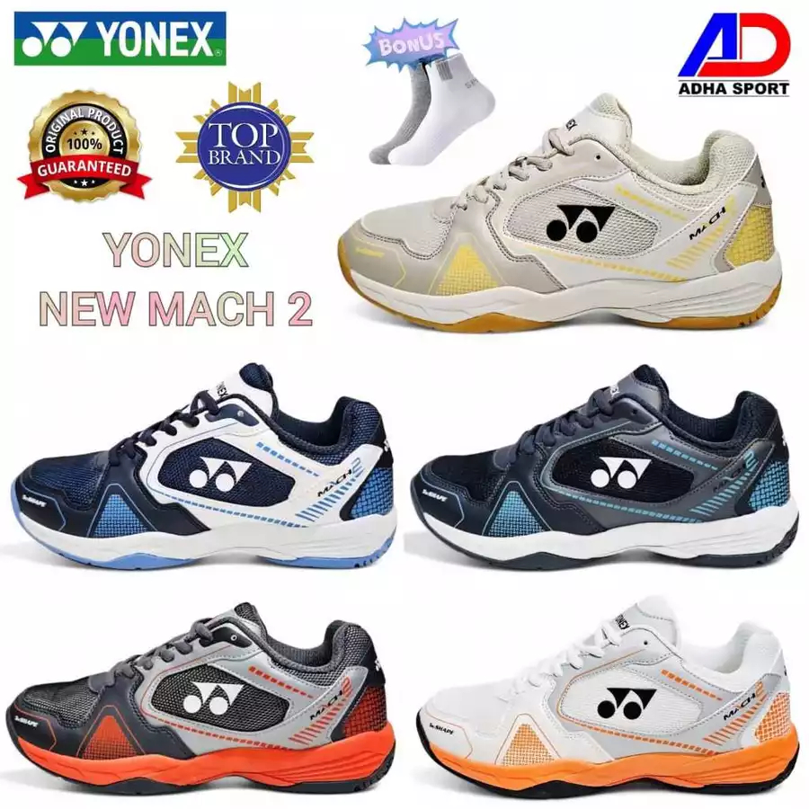Bonus Kaos Kaki Sepatu Badminton Yonex MACH Sepatu Bulutangkis Original