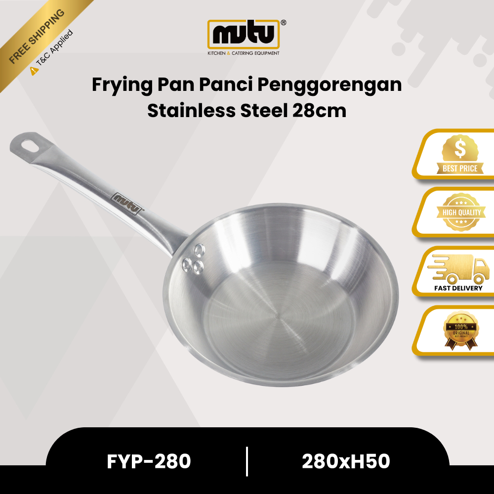 Jual MUTU Frying Pan Wajan Penggorengan Stainless Steel Panci Masak ...