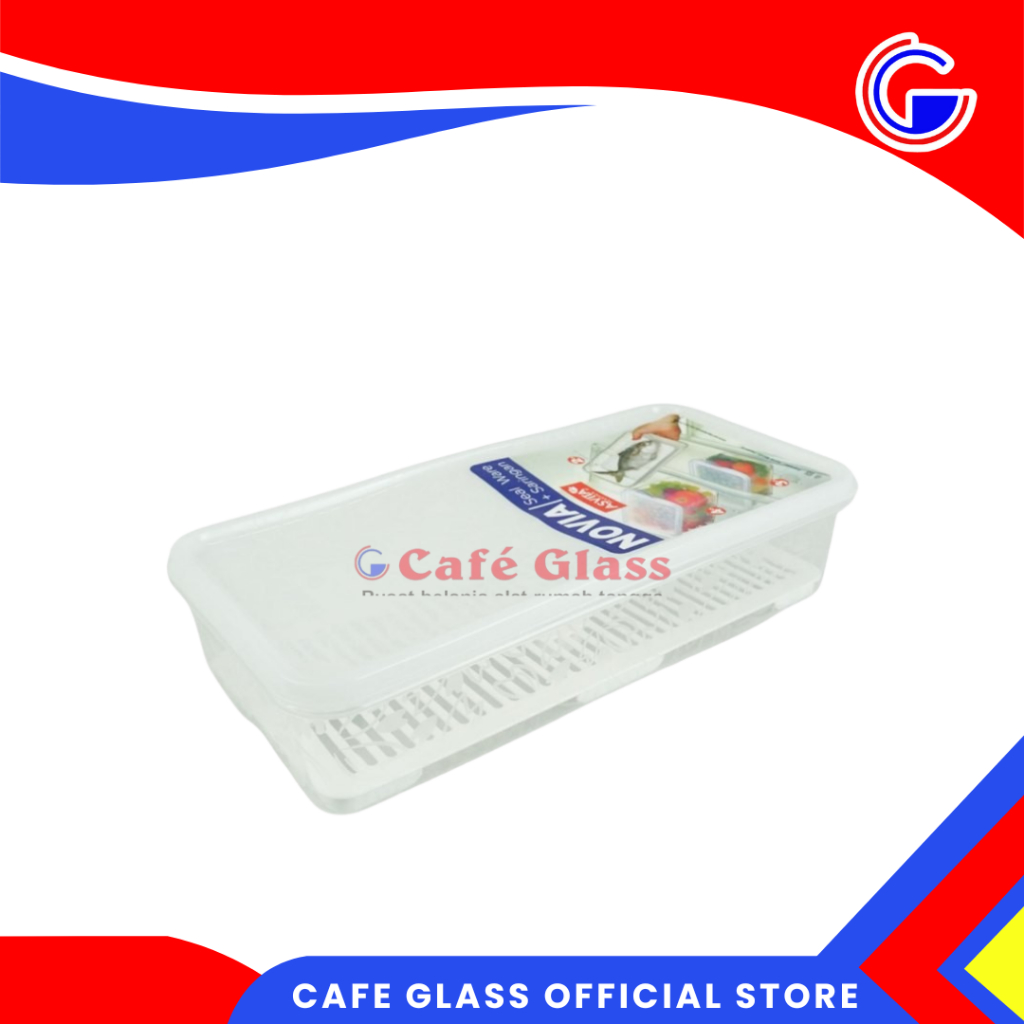 Asvita Sealware + Saringan I Tempat Penyimpanan Makanan Kedap Udara I Tempat Penyimpanan Ikan I Sealware Novia + Saringan