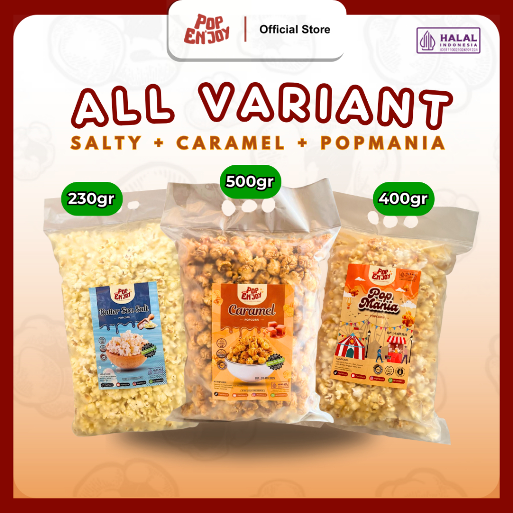 Jual PopENjoy - [PUAS] ALL VARIAN POPCORN 3 RASA | Camilan Sehat, Tanpa ...