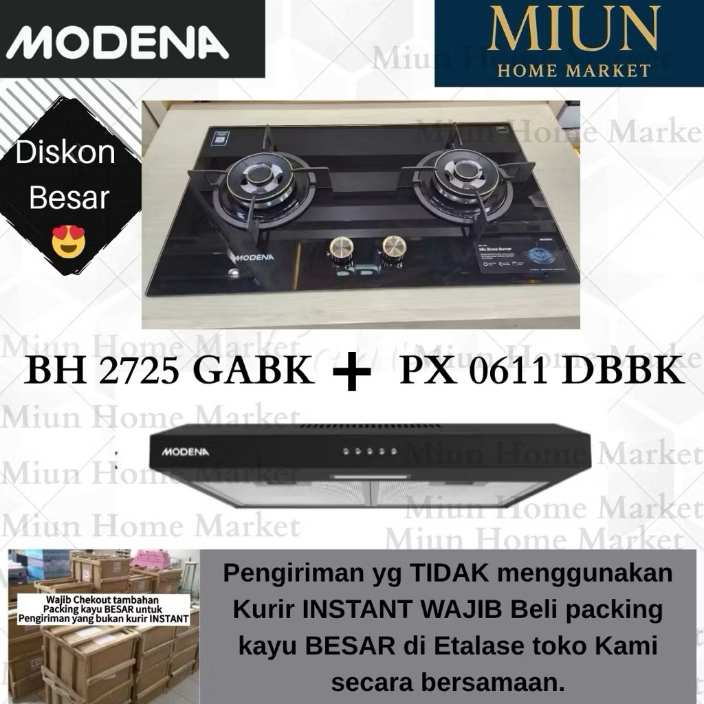 Jual Paket Kompor Tanam Modena BH 2727 BH 0725 ADBK/dan Modena ...