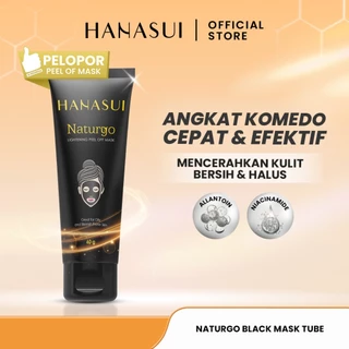 Hanasui Naturgo Black Peel Off Mask Tube - Masker Hitam Angkat Komedo & Sel Kulit Mati Bersih, Halus & Mencerahkan