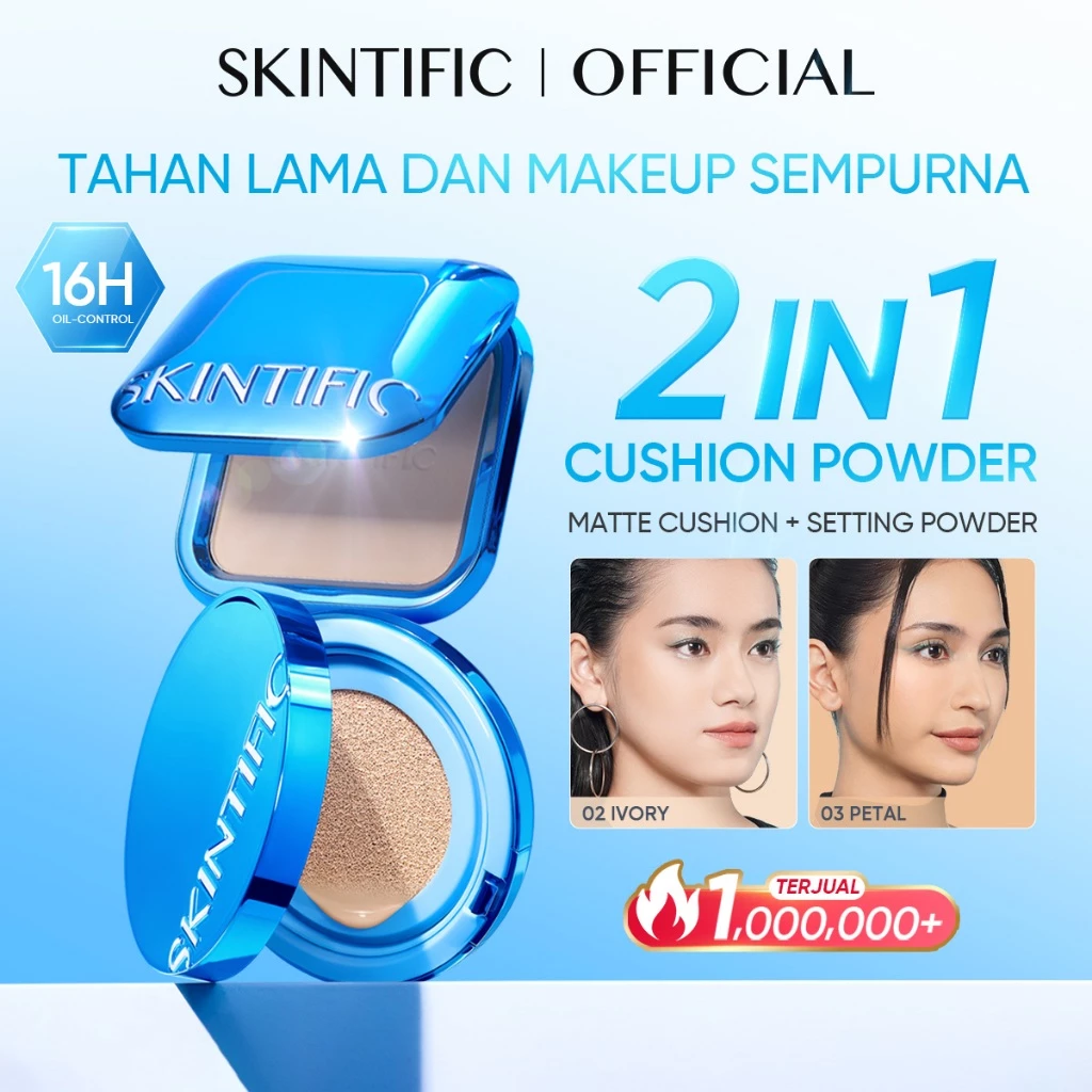 Skintific 2in1 Cushion Powder Set Matte Finish