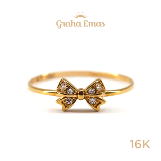 Graha Emas Cincin Emas Kuning Bentuk Ribbon 16K - Yellow Gold Ribbon Model Ring 16 Carat M642