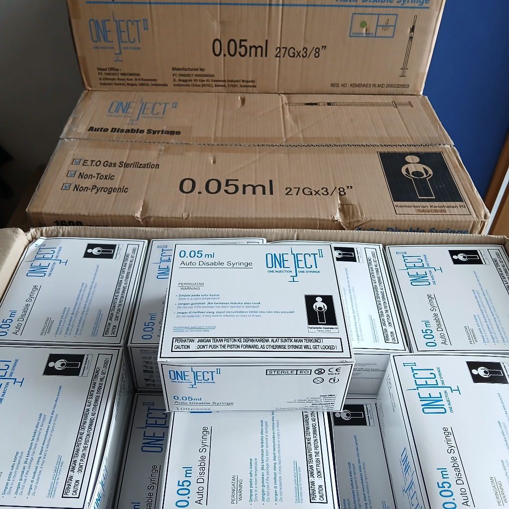 Jual Spuit / Syringe 0.05ml Oneject/ Spuit 0.05cc One Ject (BOX ...