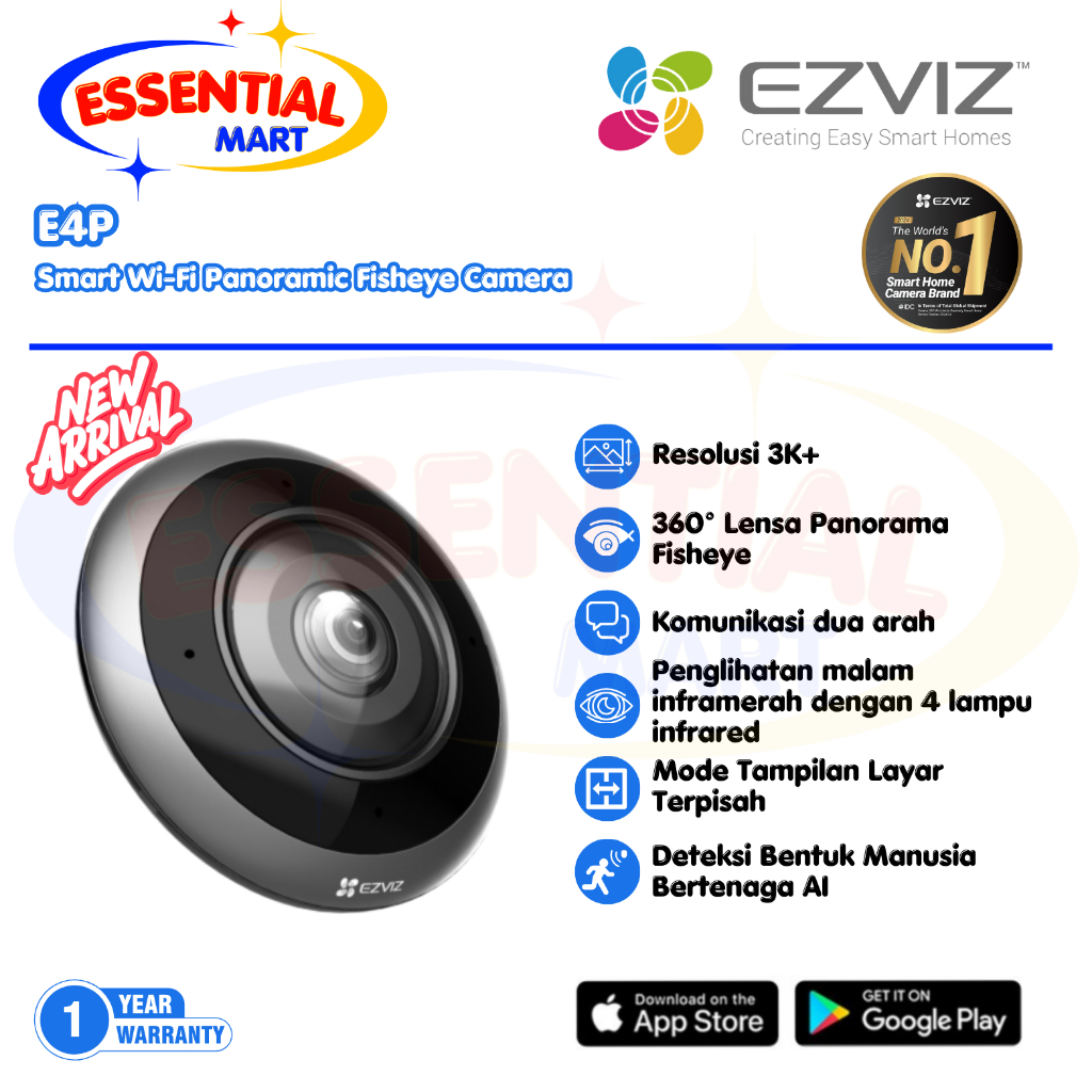 Jual CCTV EZVIZ E4P 6MP Smart Home IP Fisheye Camera Indoor | Shopee ...
