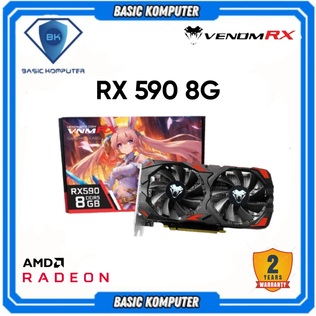 Jual VGA VENOMRX AMD RADEON RX 590 8GB GDDR5 256Bit DUAL FAN - 2304SP ...