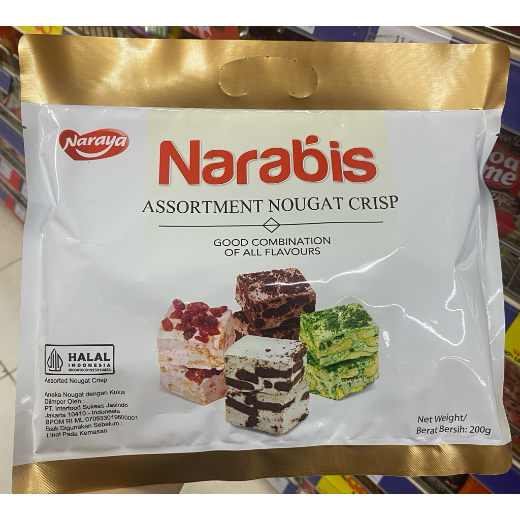 Jual NARAYA NARABIS All Flavours Assortment Nougat Crisp 200g | Shopee ...