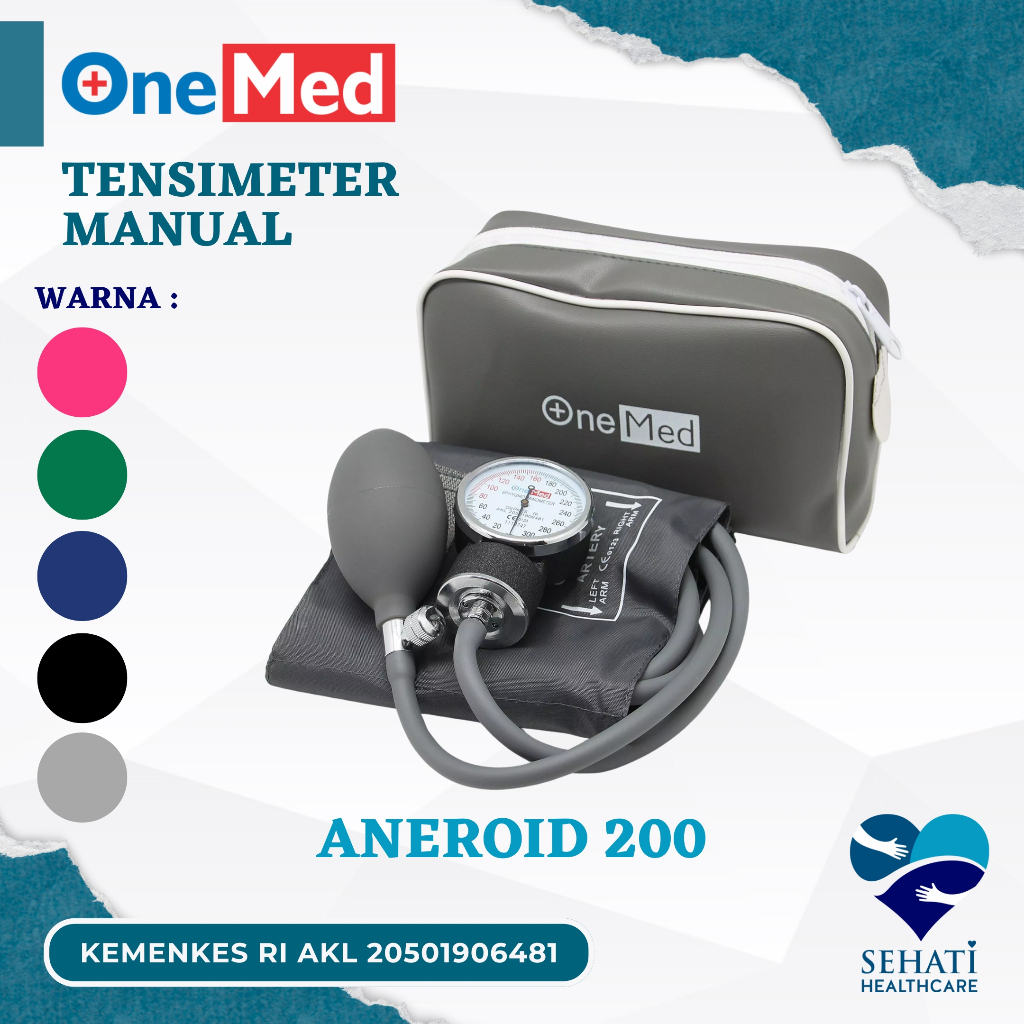 Onemed Tensimeter Aneroid Alat Ukur Tekanan Darah Tensi Meter Jarum Manual Kesehatan