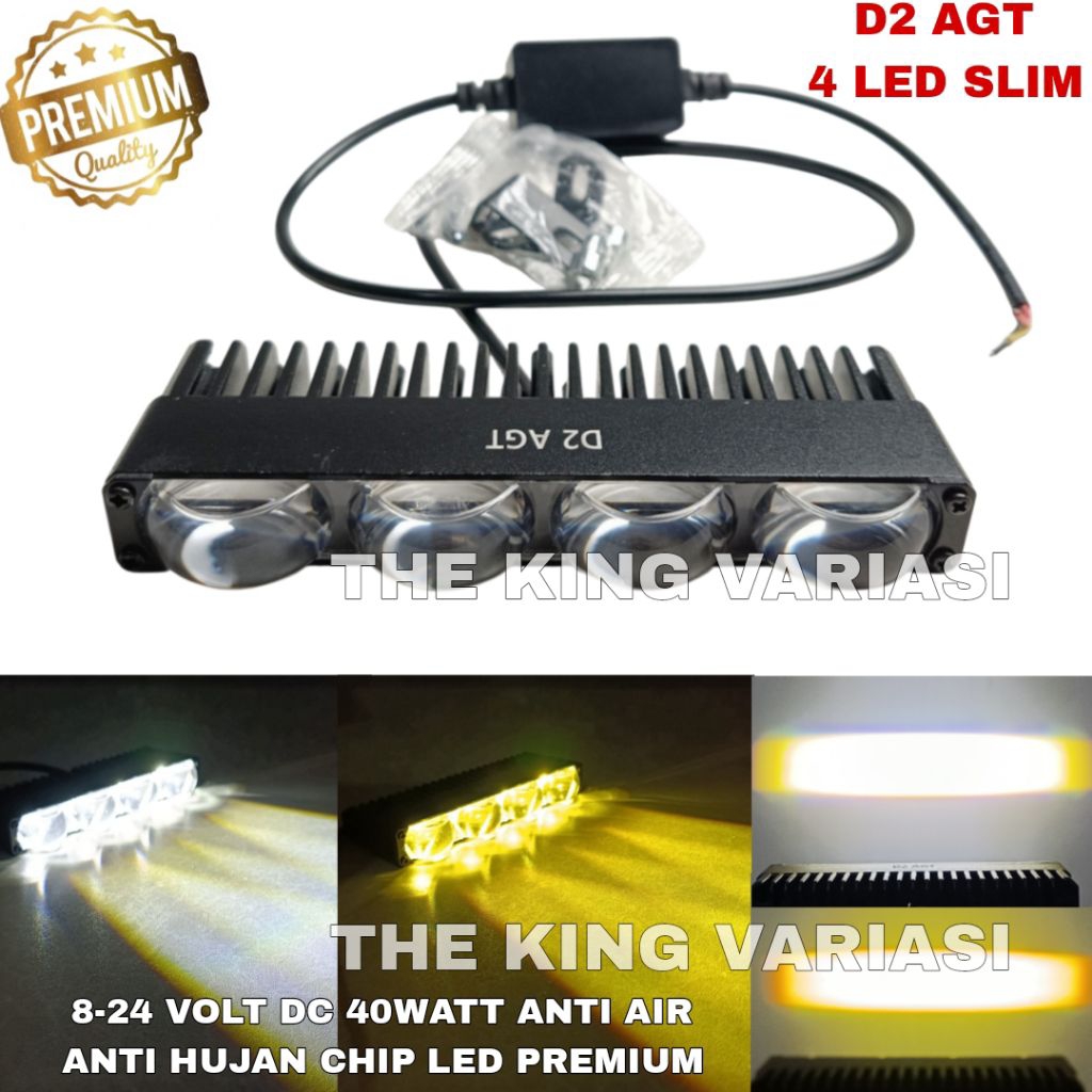 Jual LAMPU SOROT LAMPU TEMBAK 4 LED SLIM LASER LED D2 AGT 4 MATA SLIM ...
