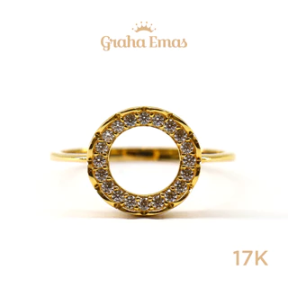 Graha Emas Cincin Emas Kuning Bentuk Round 17K - Yellow Gold Round Model Ring 17 Carat M739
