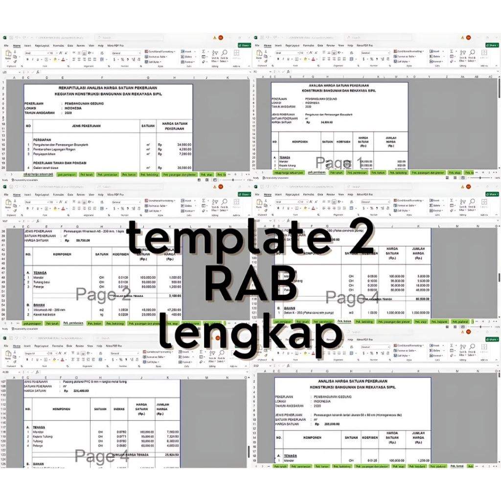 Jual Kumpulan Rumus Otomatis RAB Lengkap Format Excel | Hitung Biaya ...