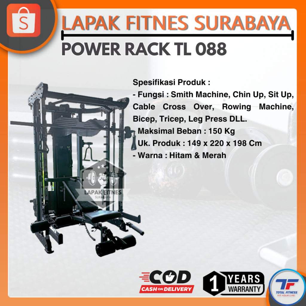 Jual Alat Fitness Angkat Beban Total Fitness Smith Machine Power