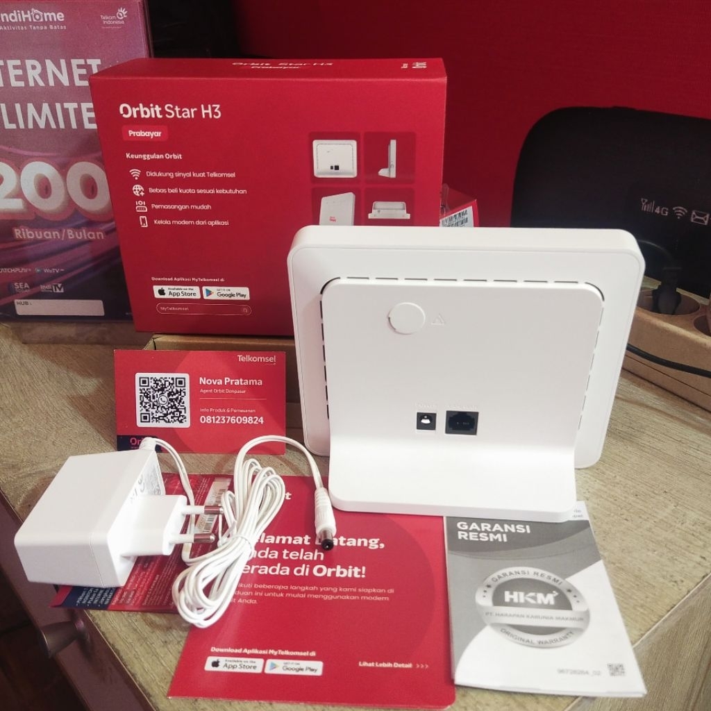 Jual Modem WiFi Router Telkomsel Orbit Star H3 4G LTE Cat4 Huawei Free ...