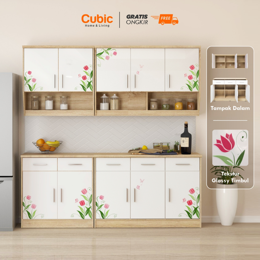 Cubic Kitchen Set Bunga Tulip / Kitchen Cabinet / ELENA AVE FLOWER