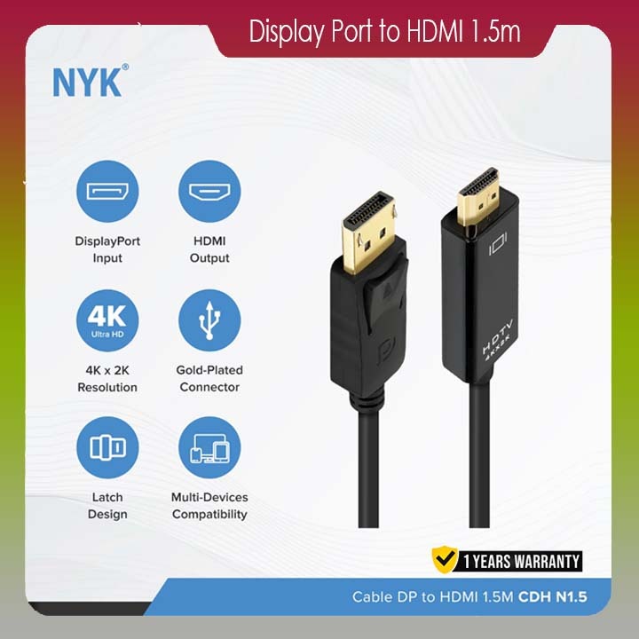 Jual Kabel Display Port DP to HDMI NYK | Shopee Indonesia