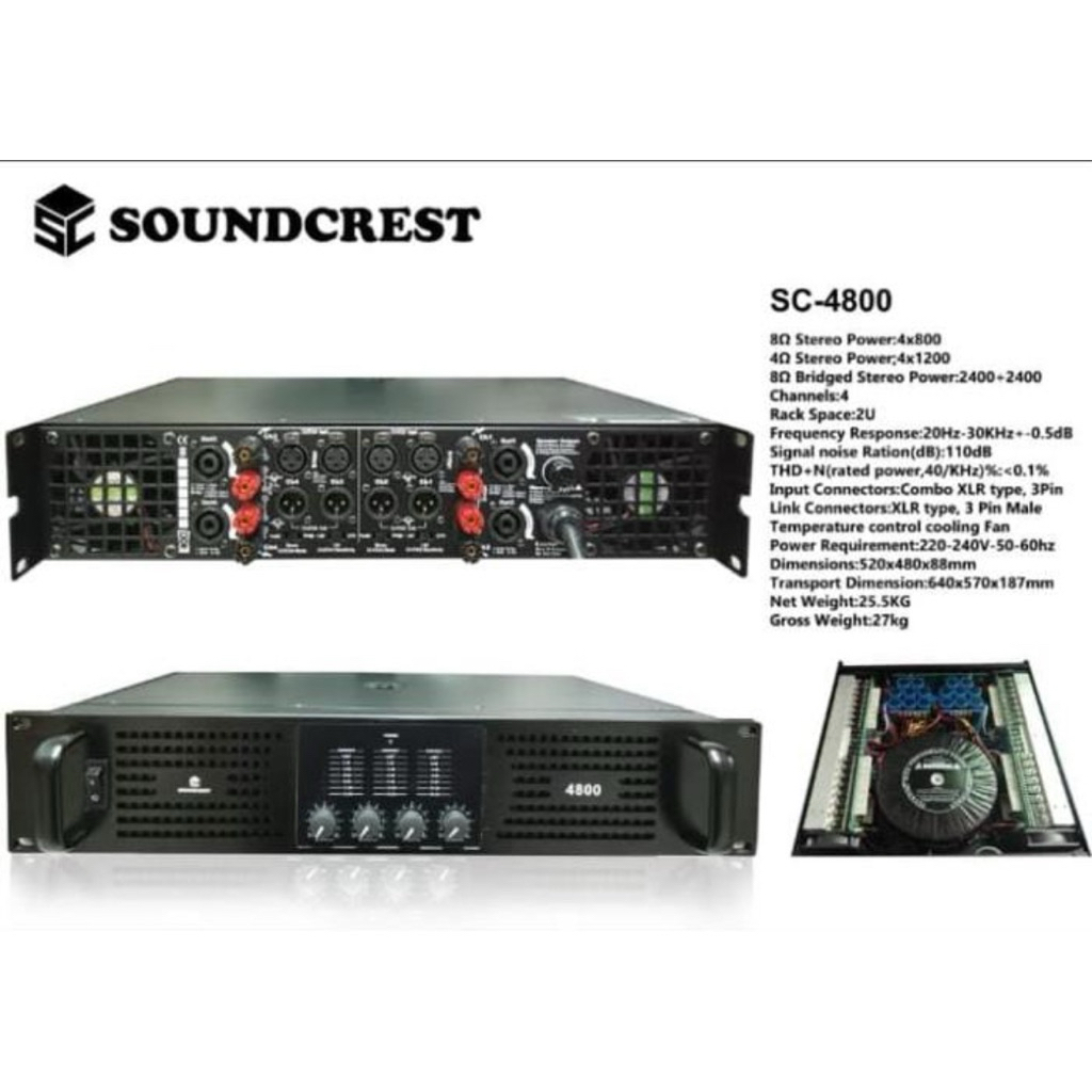Jual Power Amplifier Soundrest SC-4800 4X800 SOUNDCREST SC4800 | Shopee ...