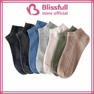 Blissfull - Kaos Kaki Polos Semata Kaki Kaus Kaki Ankle Dewasa Short Socks Motif Garis