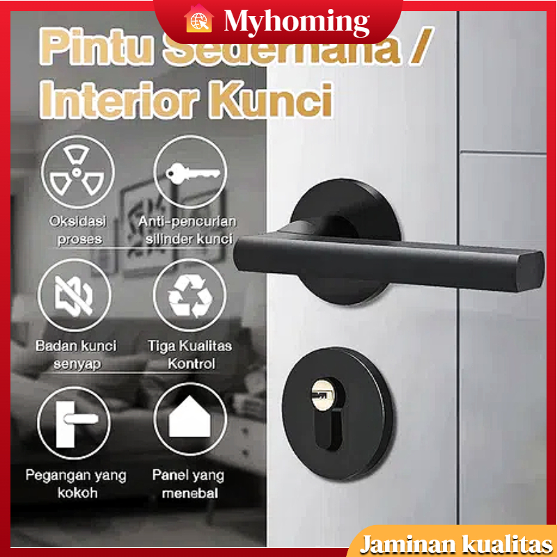 Jual 【Harga Minimum】COD Gagang Pintu 1 set siap pasang, Gaya Eropa
