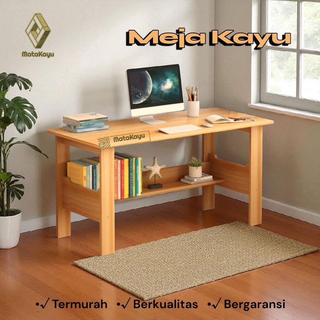 Jual Meja kayu meja kerja minimalis meja game wooden table meja belajar ...