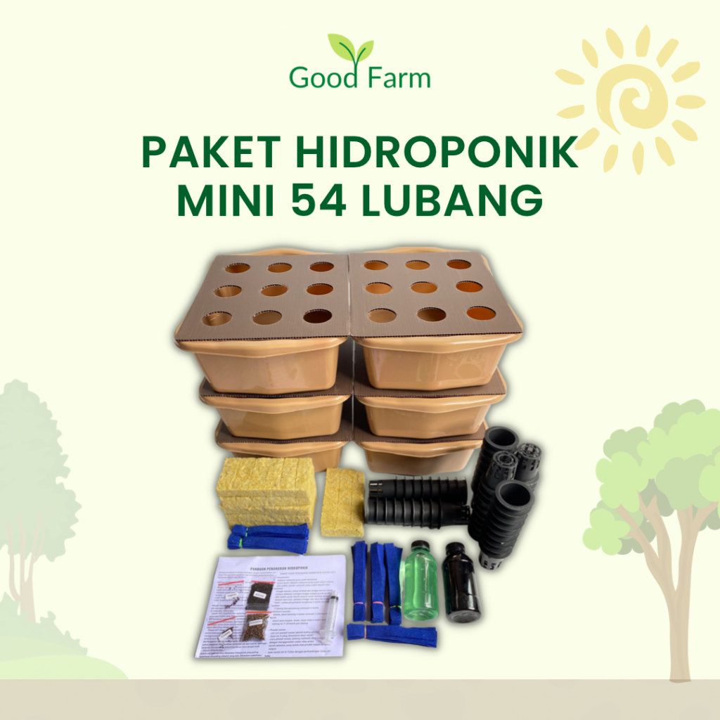GoodFarm - Paket Hidroponik Lengkap 54 Lubang 6 Bak SL