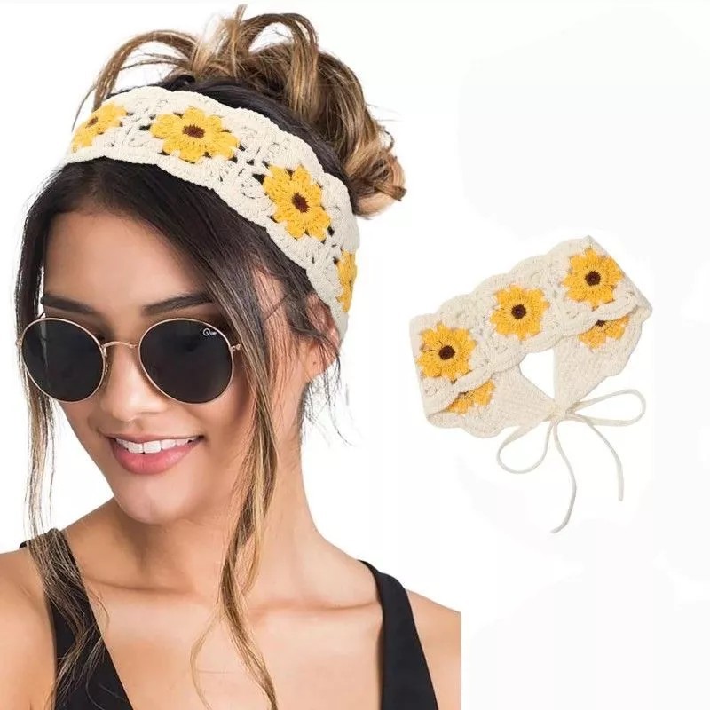 Jual Crochet Bandana Bandana Rajut Korean Style Bandana Wanita Rajut ...