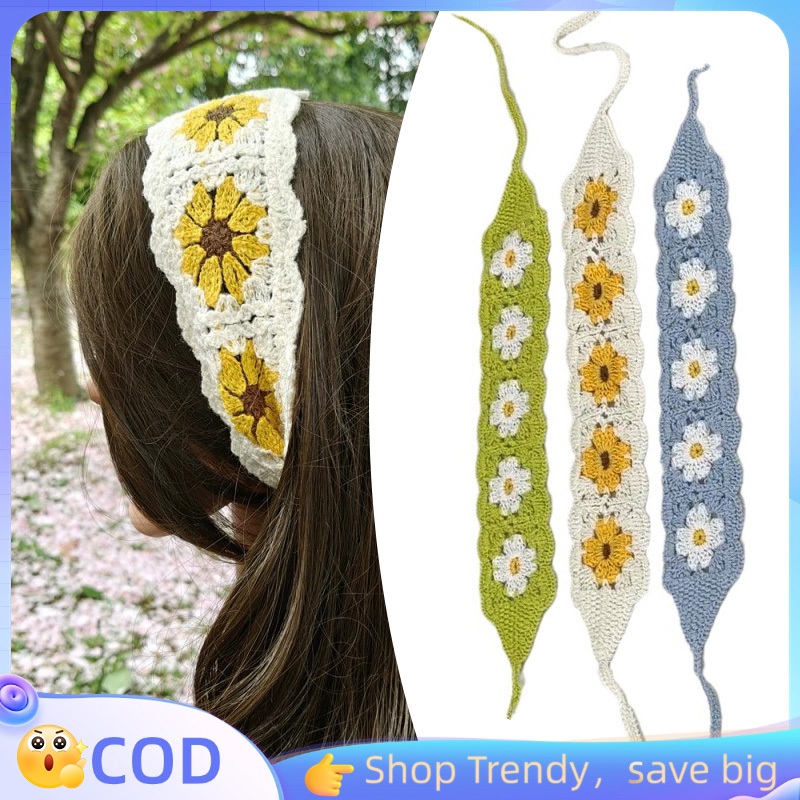 Jual Crochet Bandana Bandana Rajut Korean Style Bandana Wanita Rajut ...