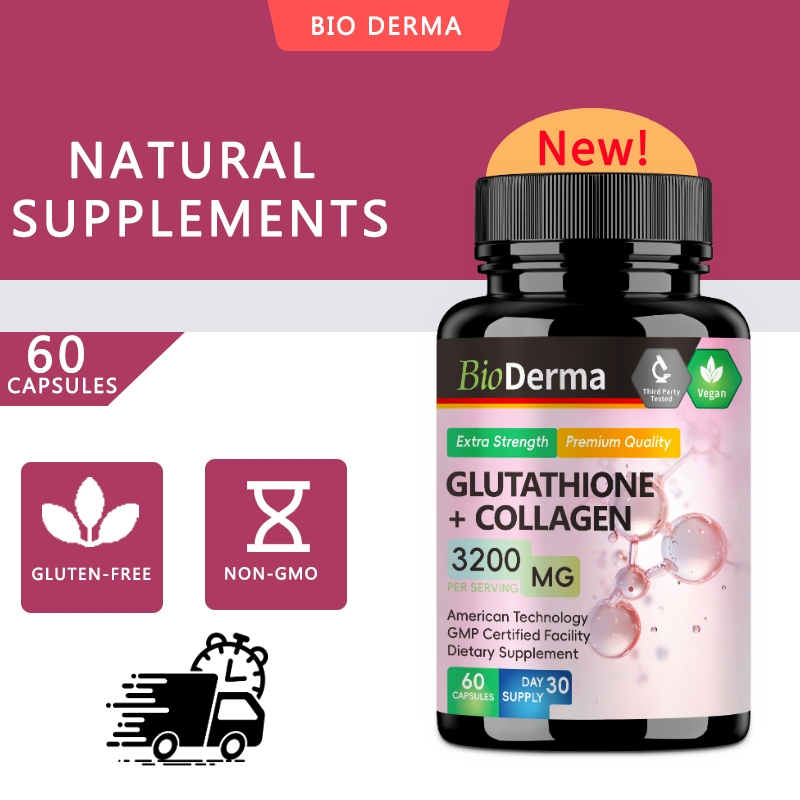 bioderma glutathione Glutathione + Collagen Bioderma, lawan glikasi kulit, pertahankan  elastisitas alami 60 kapsul