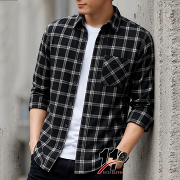 Kemeja Pria Flanel Lengan Panjang Bahan Flanel Halus Motif Jahitan Bagus Nyaman Dipakai