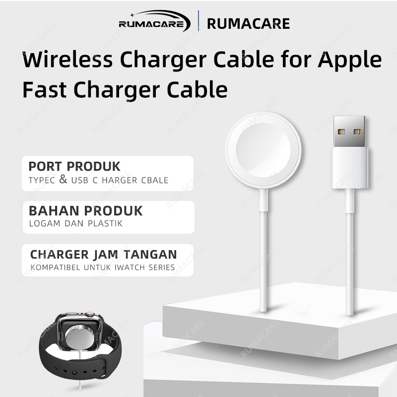 Jual RUMACARE Fast Charger Cable for iWatch 1/2/3/4/5/6/7/SE cable