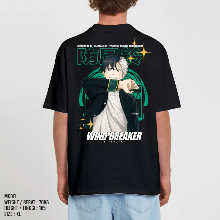 Baju Kaos Distro Unisex Gambar Anime WIND BREAKER SAKURA HARUKA HAJIME UMEMIYA