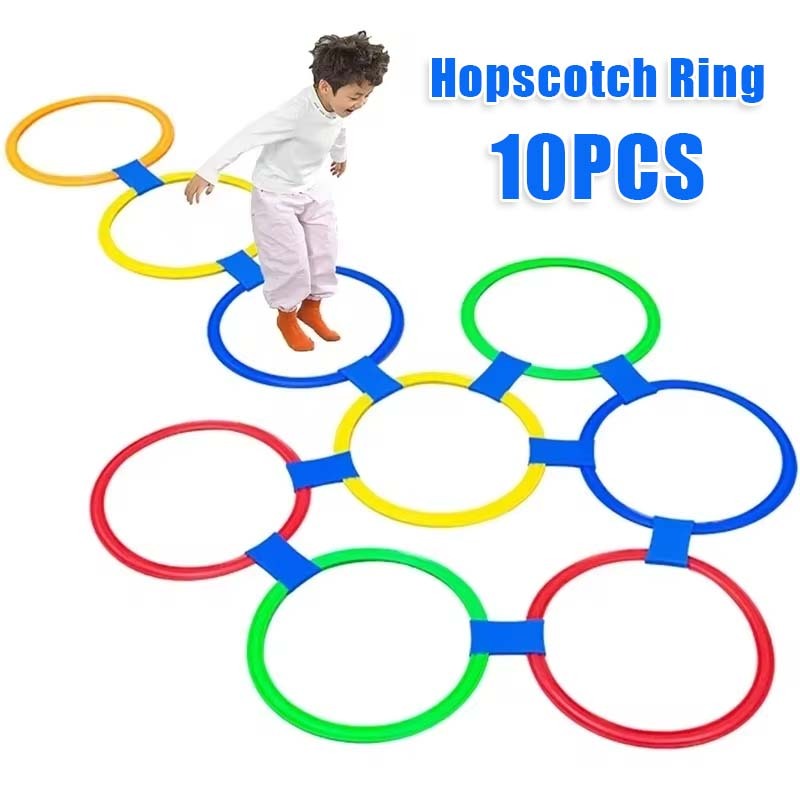 Jual 10pcs Hopscoth Ring Mainan Jingkat 38cm Jumping Ring Sensorik Play ...