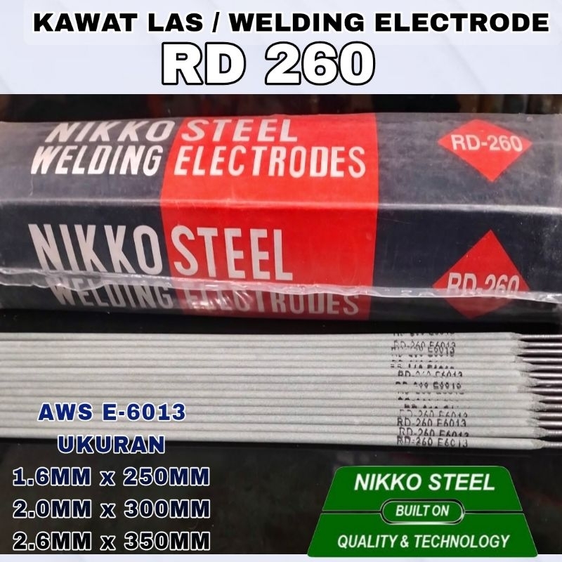 Jual Kawat Las RD260 RD 260 Ukuran 2.6 x 350 mm Nikko Steel Welding ...