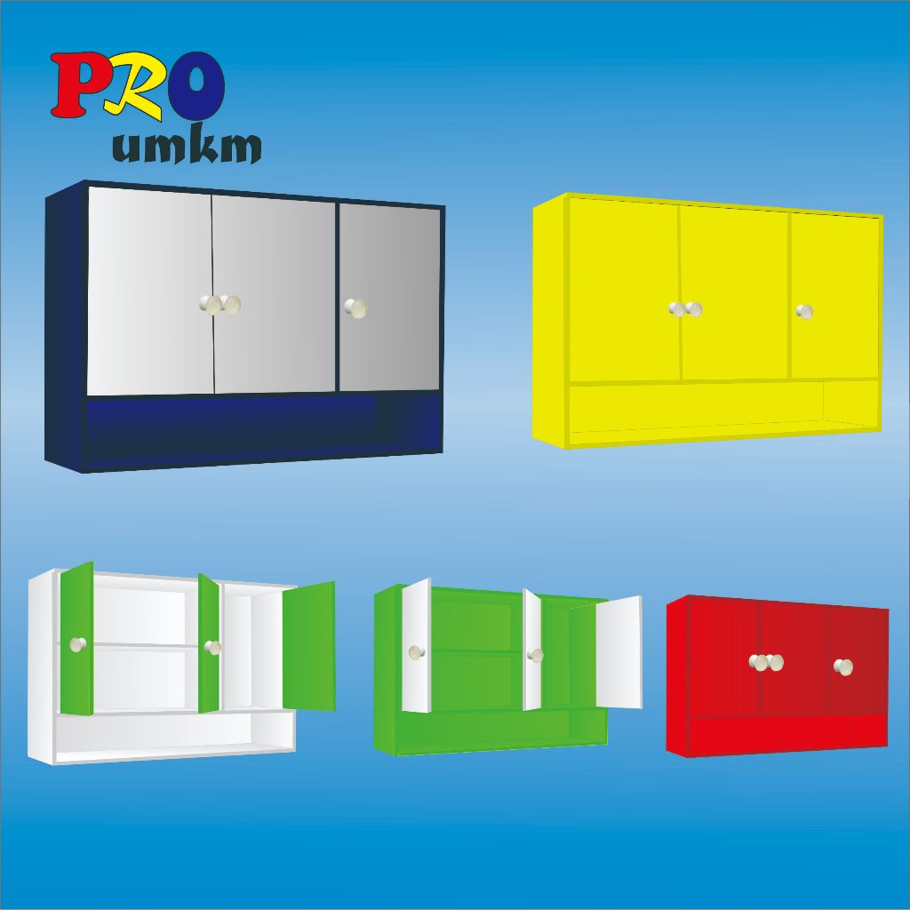 (KS004)Kitchen Set Atas 3 Pintu Terbaru/Lemari Dapur 3 Pintu Gantung/Rak Dinding Dapur Kayu Terbaru/Rak Dapur Jumbo Dinding 90x30x60cm