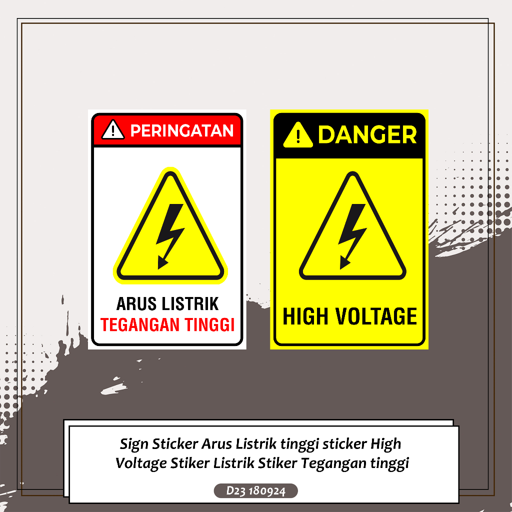 Jual Sign Sticker Arus Listrik tinggi sticker High Voltage Stiker ...
