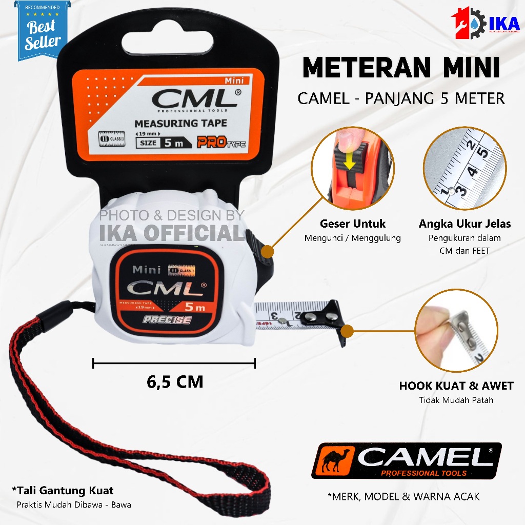 Jual Meteran Tukang / Measuring Tape / Meteran Camel Mini Ukuran 3 ...