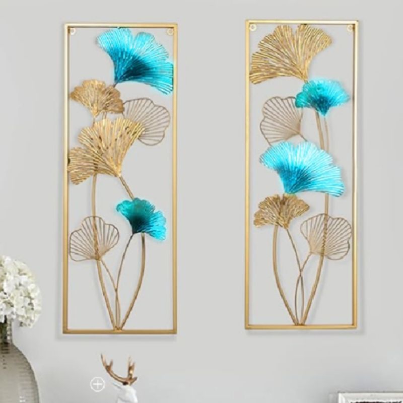Jual Sepasang Hiasan Dinding Tembok Gantung Frame Metal Gold Walldecor ...